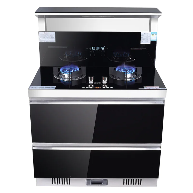 

Integrated kitchen domestic natural gas liquefied gas smoke stove set integrated stove
