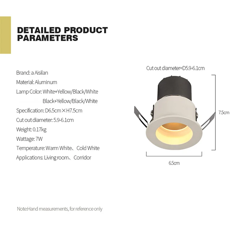 Мини точечный светильник Aisilan встроенный Светодиодный светильник|Полочные