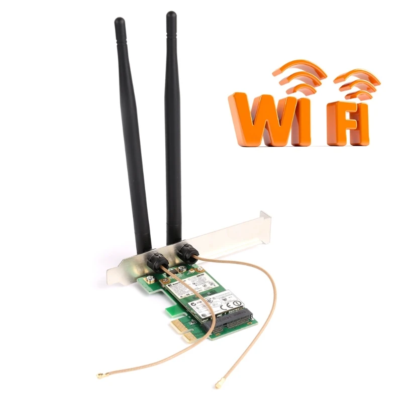 

AR9281 Desktop Wlan Wireless Wifi PCI-E Card Adapter PCI-1X 300M With Double Undetachable Antenna