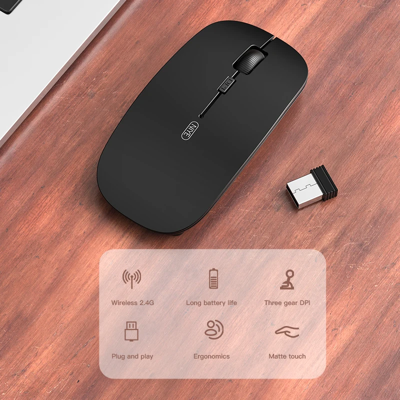 Беспроводная мышь Bluetooth 5 0 компьютерная 2 4 ГГц USB адаптер перезаряжаемая для дома