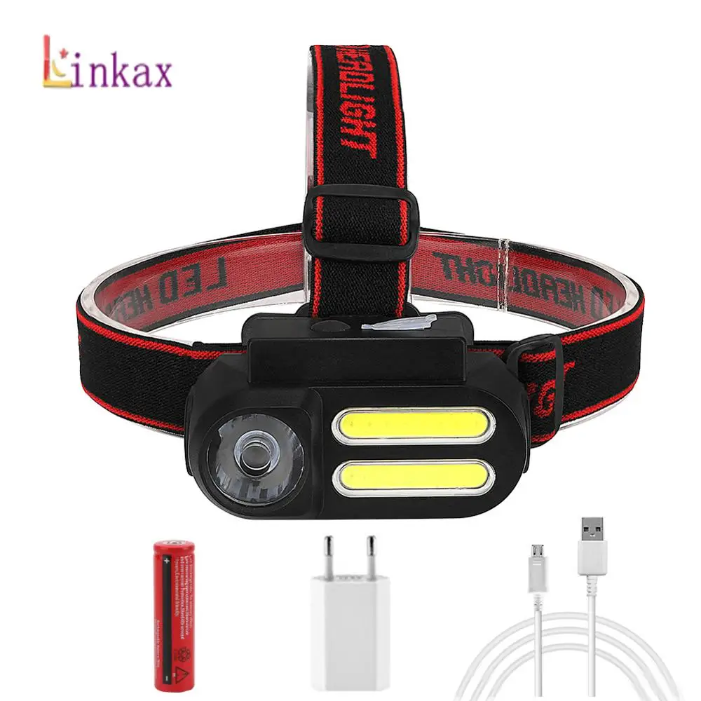 Фонарь налобный светодиодный портативный с зарядкой от USB 4 режима|Налобные