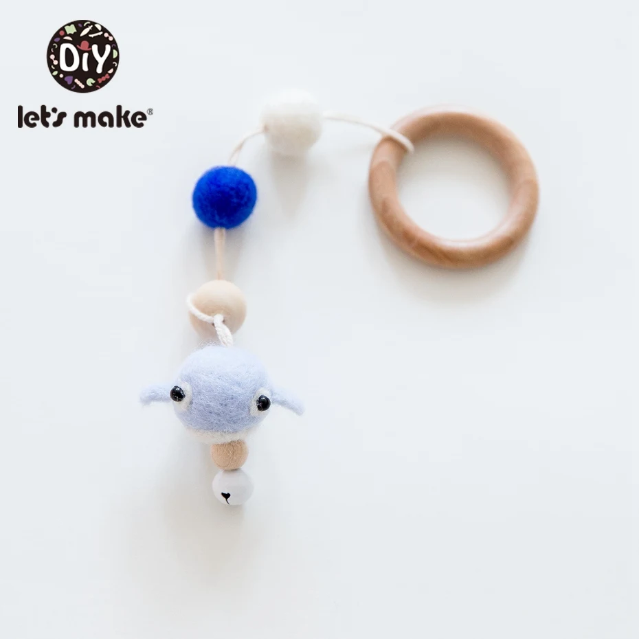Let'S Make Baby Mobile 1 шт. шерстяные цепочки с животными фетровые шарики Pom для коляски кровать колокольчик подвесная пустышка для игры в спортзал игрушки декор для детской комнаты