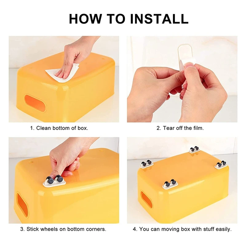 16 шт. самоклеящиеся роликовые колеса сверхпрочная палочка на колесах мини-колеса