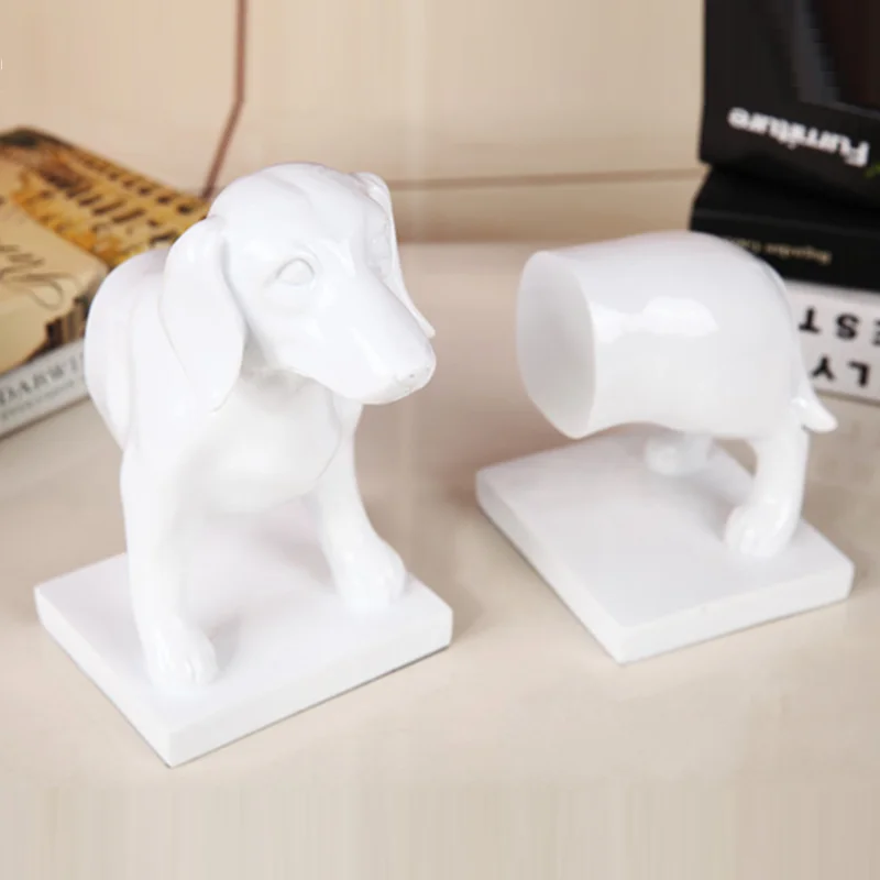 

Bao Guang Ta Creative Dachshund Dog Bookend European Home Decor Statue Living Room Office Sculpture Bookshelf Decoration A2528