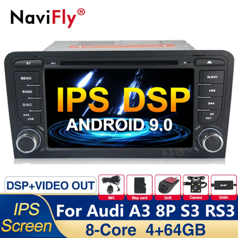 Новый ips DSP 4G Android 9 0 8 ядерный Автомобильный dvd Радио мультимедийный плеер для Audi A3