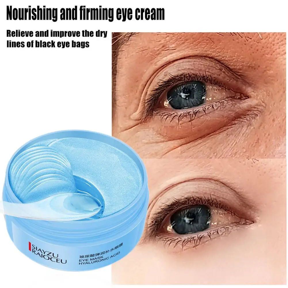 

60pcs Eye Mask Moisturizing Hyaluronic Acid Eye Patch Skin Care Collagen Anti Aging Gel Remove Dark Circles Eye Bag