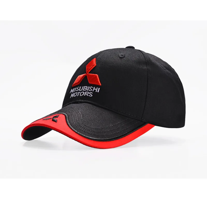 

Wholesale 2021 New Fashion 3D Mitsubishi Hat Cap Car logo MOTO GP Racing F1 Baseball Cap Hat Adjustable Casual Trucket Hat