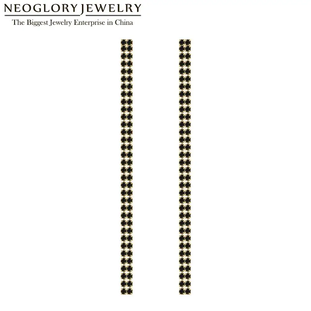 

Neoglory 2020New Fashion 2 мм CZ 2 ряда 9 см коготь цепи серьги с кисточками и кристаллами для женщин невесты ювелирные изделия для свадьбы подарок сувени...