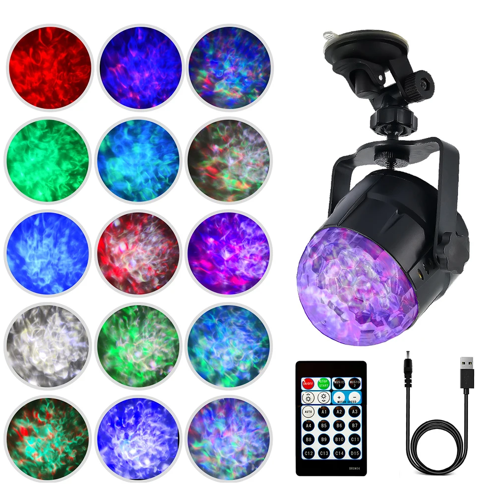 

USB 5 В океанская вода волна сцсветильник DJ диско хрустальный шар пламя лазерный проектор лампа для Рождества Праздник бар клуб вечерние ринк...