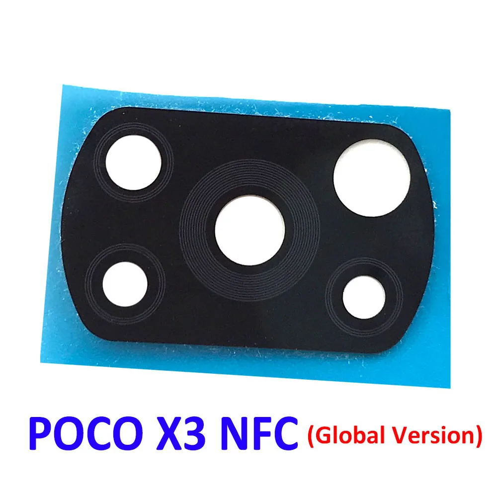 100% Original Camera Glass For Xiaomi Poco X3 NFC Poco M3 X3 GT X4 M4 Pro Poco F3 5G Rear Back Camera glass Lens With Adhesive