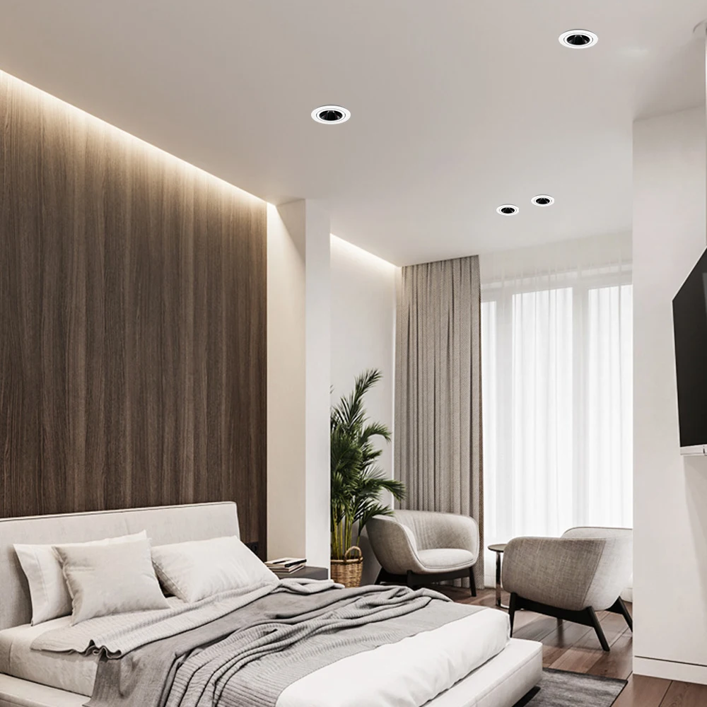 Круглый Анти без бликов светильник светодиодный утопленный точечный потолочный