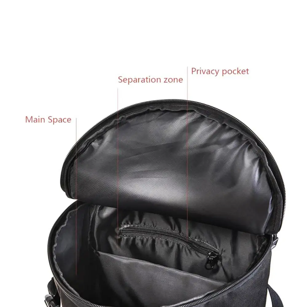 

23L Fishing Bag Folding Black Cylindrical Large Capacity Fishing Tackle Backpack Tackle Storage Bags Travel Carry Bag Black