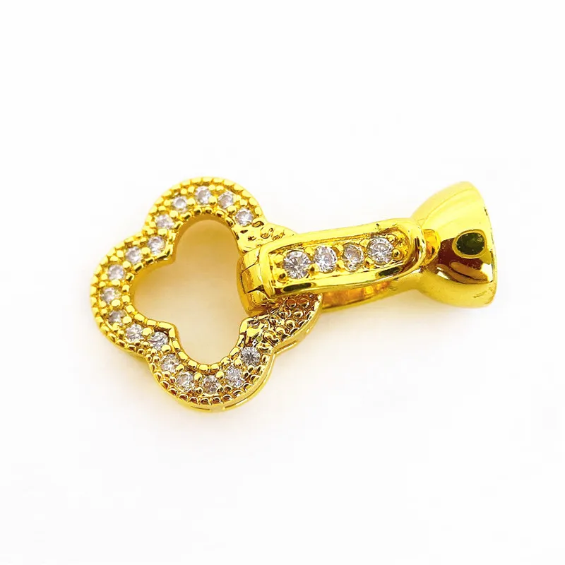 

Copper Gold Plated Cubic Zirconia Fastener Clasp Hooks Connectors Accessories For DIY Necklace&Bracelet Chain Jewelry Making