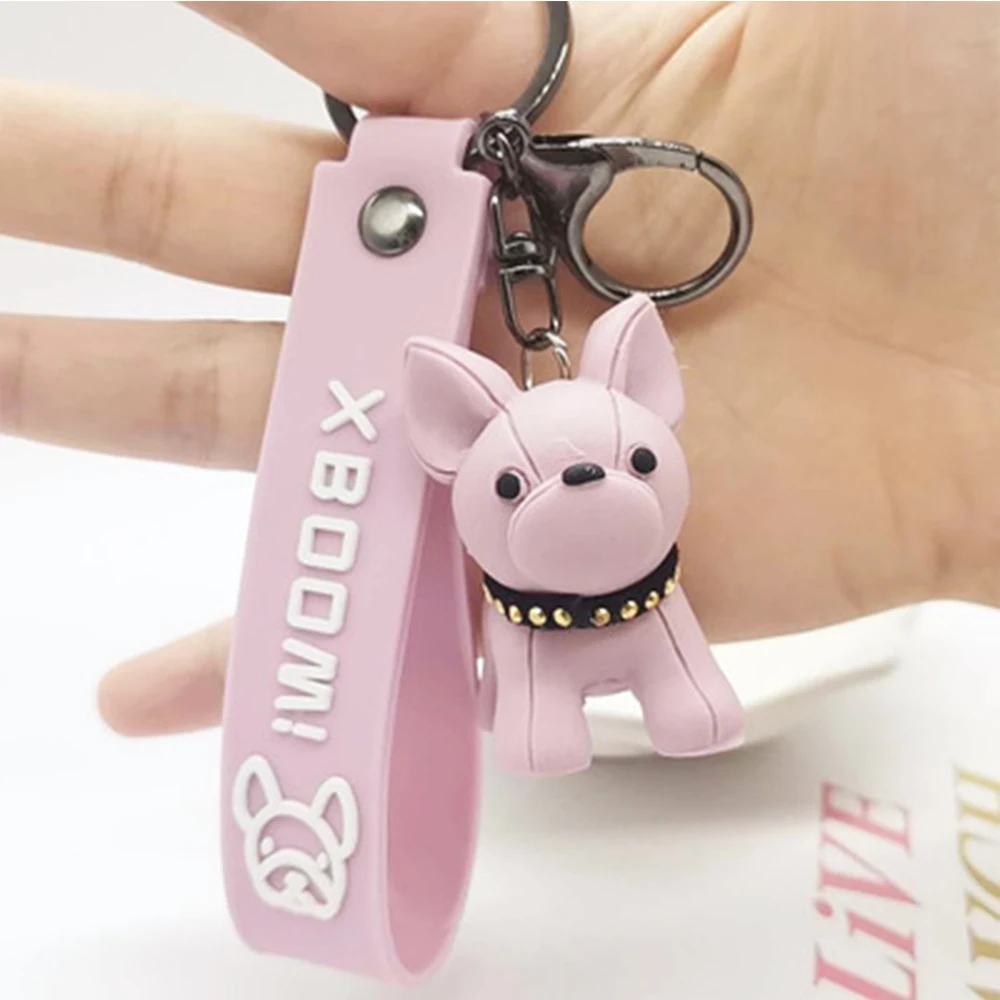 Брелок для ключей в виде французского бульдога подвеска на рюкзак девушек кукла