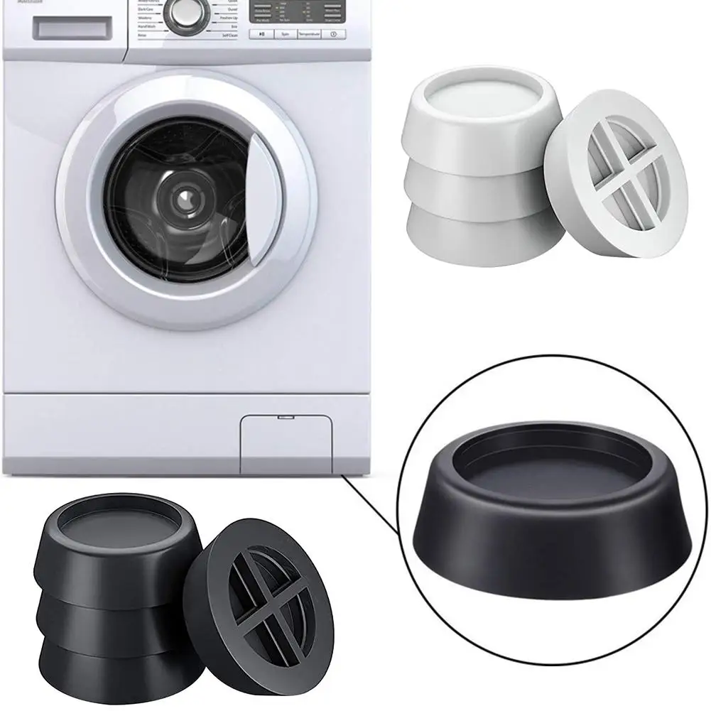 

4Pcs Washing Machine Refrigerator Anti Vibration Pads Heavy Duty Shock Proof Anti-skid Foot Tailorable Mats Furniture Protectors
