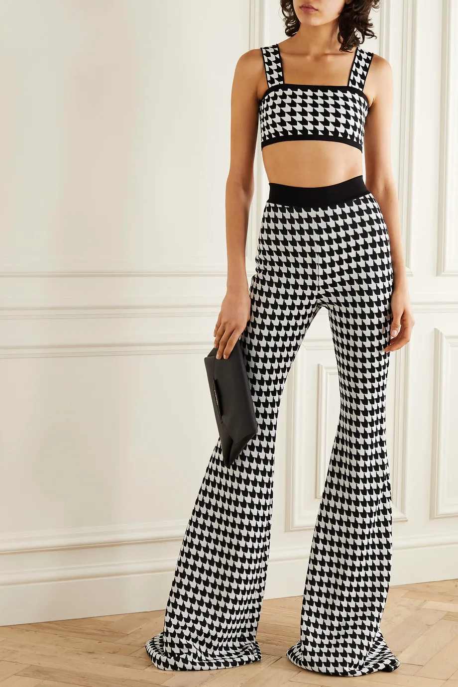 2020 новые женские черные и белые жаккардовые комплект из двух предметов платье