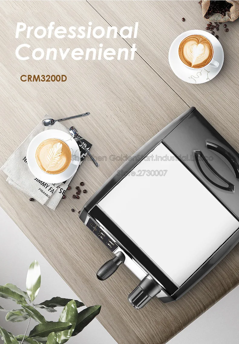 CRM3200D Эспрессо кофемашина 120 чашки/ч коммерческий кофейный чайник полуавтоматический двойной Котел Кофемашина