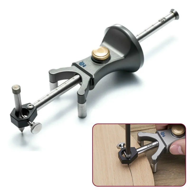 

2 In 1 Line Circular Scriber Fine-tuning Woodworking Parallel Drawing Line Ruler Automatic Line Drawing Tool Dedicated Tool