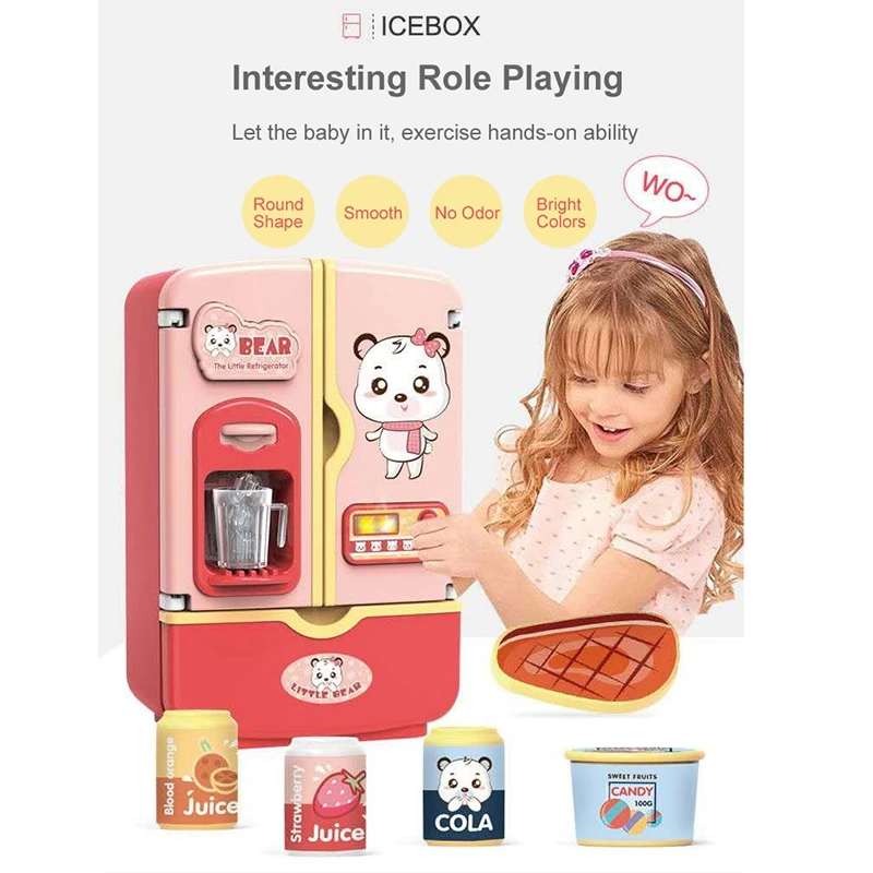 

Children Simulation Refrigerator Kids Pretend Role Play Toy Kitchen Pretend Play Toy Set Kids Play House Girls Toys