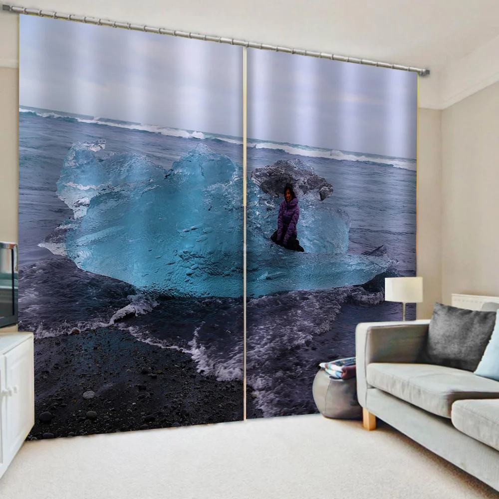 

Blackout Drapes 3D Living Room Bedroom Scenery Curtains High-grade Fashion Window Curtain Home Decoration