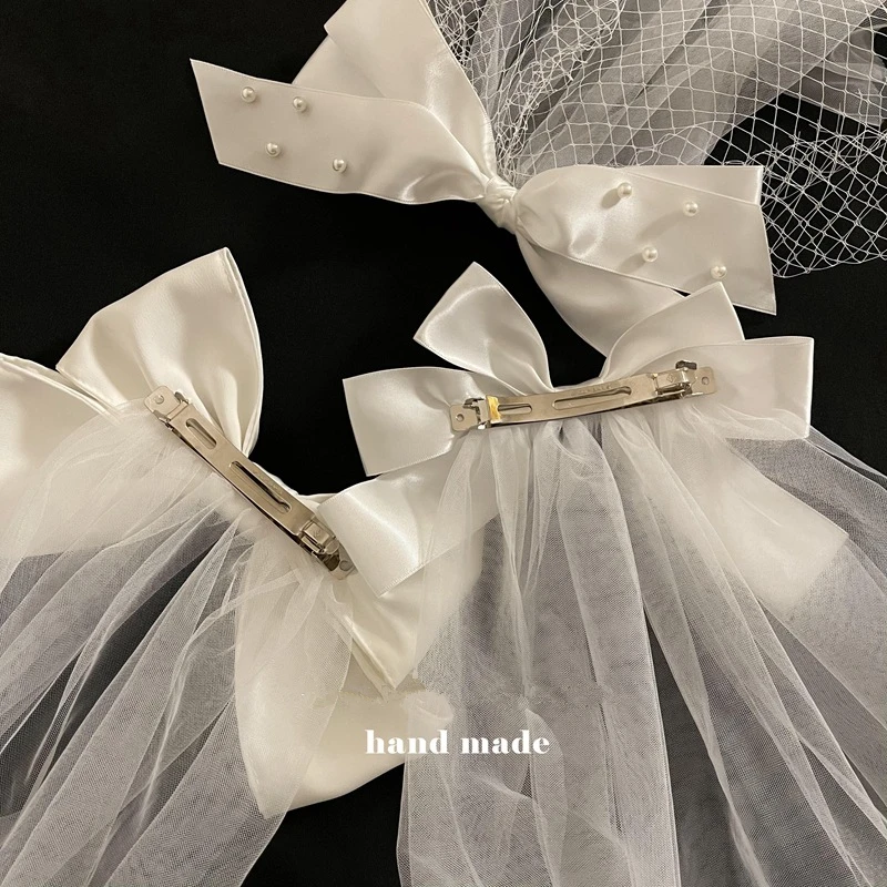 Женская заколка для волос AOMU белая заколка-бант в Корейском стиле свадебные
