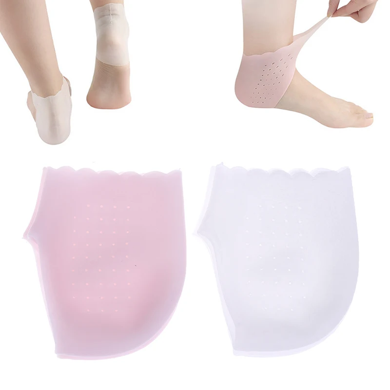 1 Pair Transparent Silicone Moisturizing Gel Heel Sock Foot Skin Gel Care Support Protector Socks Peds