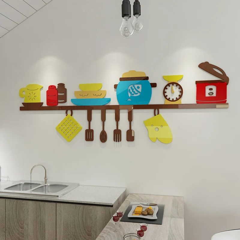 Красочные водонепроницаемые настенные наклейки для кухни домашний Декор