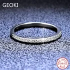 Кольцо Geoki VVS1 с муассанитом женское, свадебное Ювелирное Украшение из стерлингового серебра 925 пробы с идеальной огранкой, всего 0,15 карата, цвет Micro D