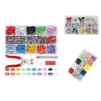 hot 10 colors metal sewing buttons hollow solid prong press studs snap fasteners for clothes bags