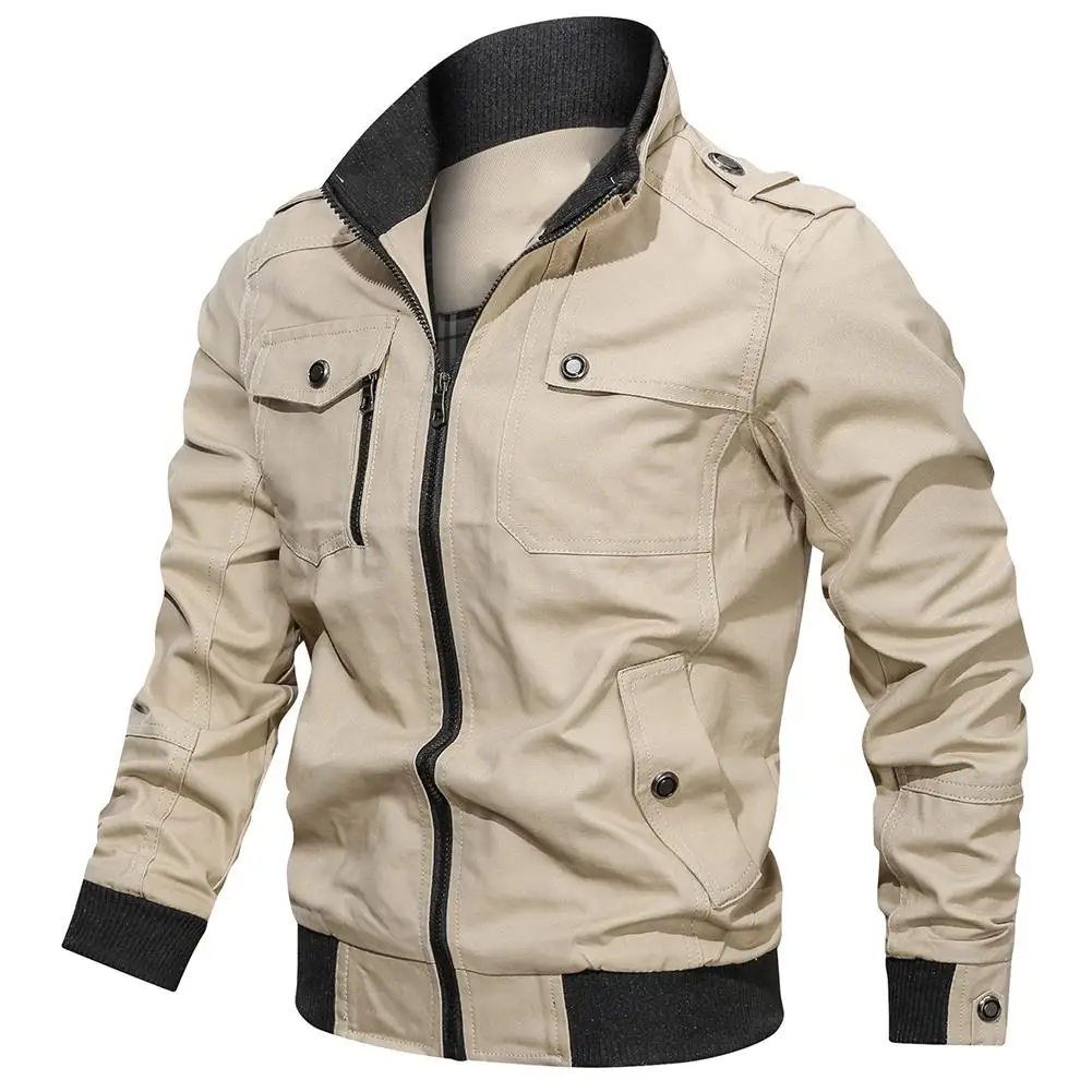 

Nice Autumn Winter Jackets Coats Men Long Sleeve Stand Collar Zipper Pockets Jacket Coat Male Jackets Coats Men's Clothing