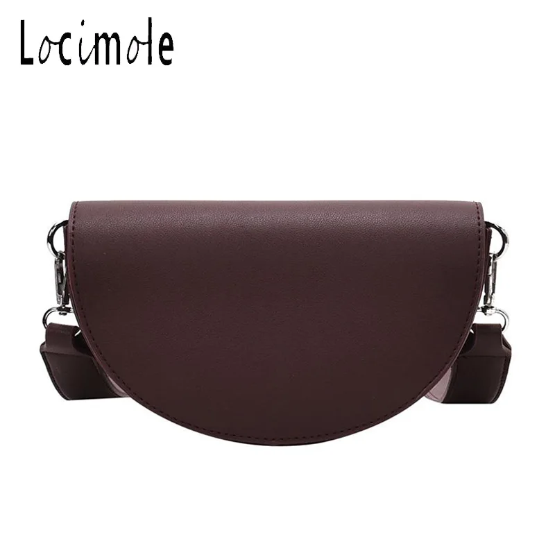 Женская винтажная сумка Седло Locimole простая через плечо с широкими лямками в