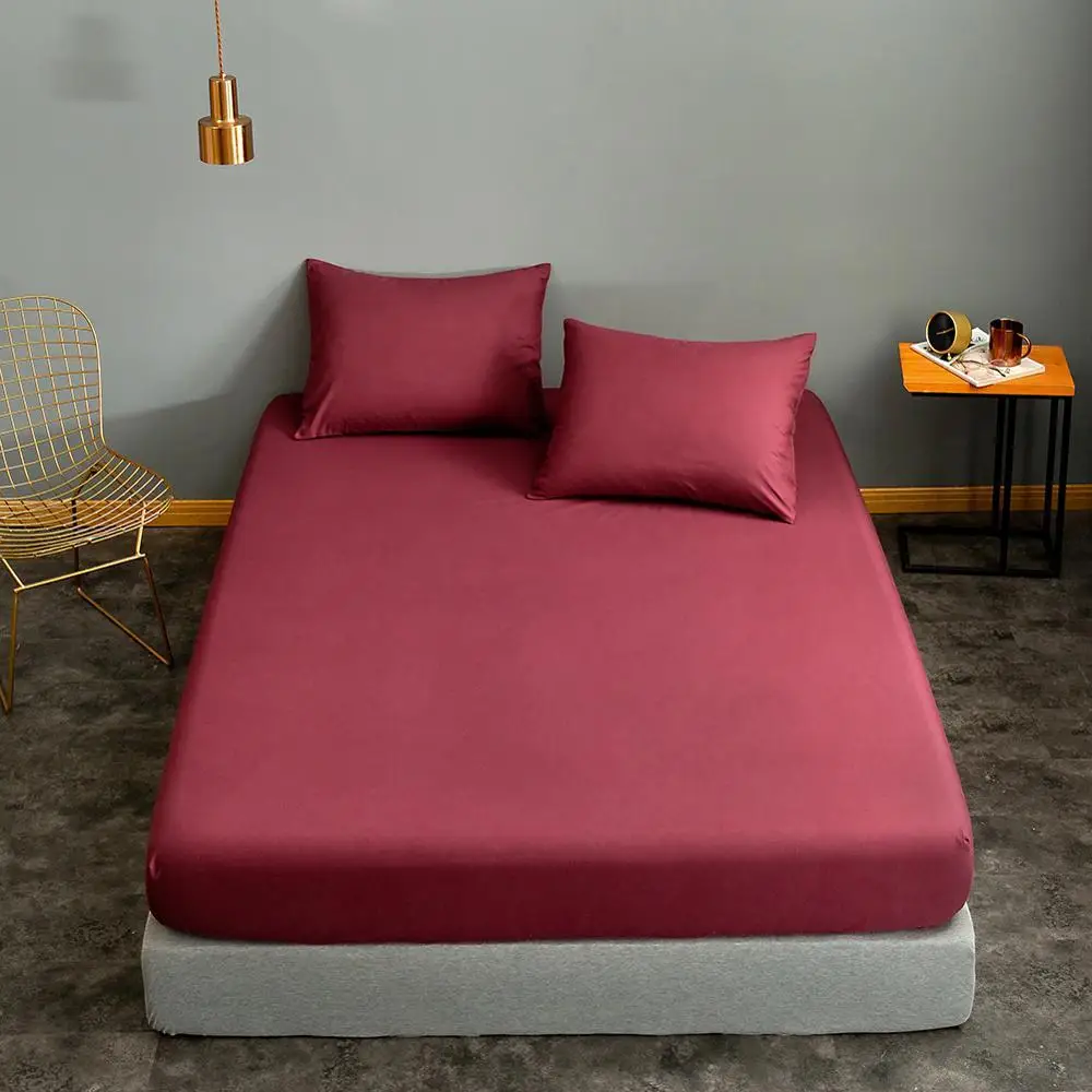 30 наматрасник 160*200 винно красный однотонный чехол lencol cama casal для
