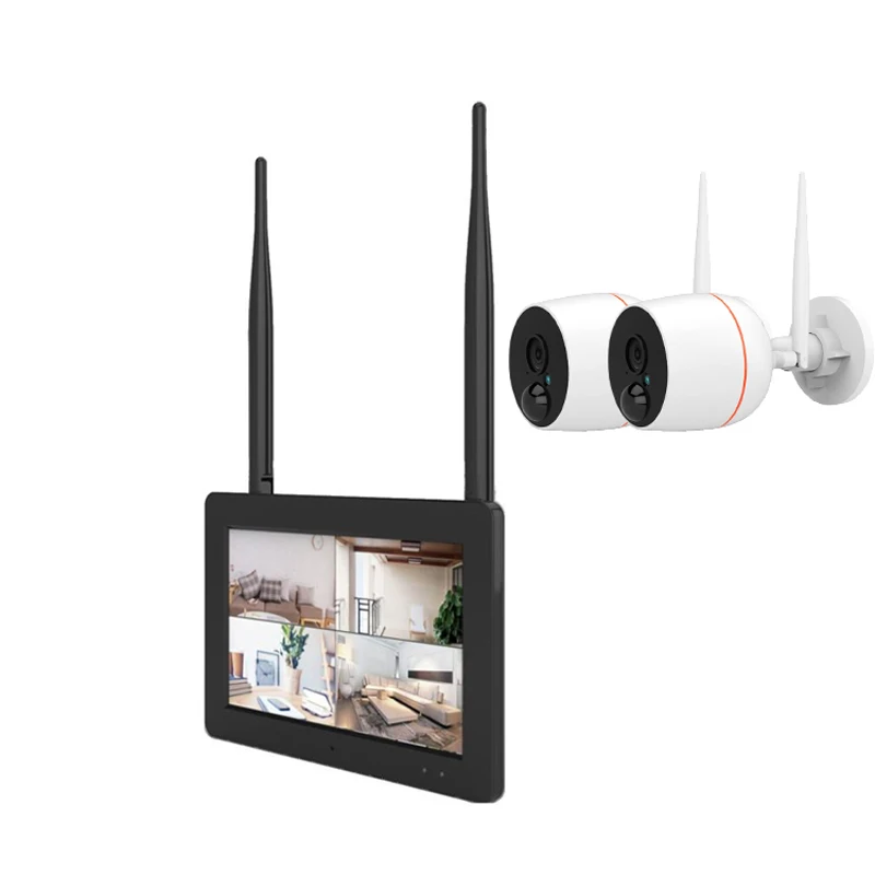 Камера видеонаблюдения 2 МП IP Wi Fi ЖК дисплей 7 дюймов NVR 2/4 канала 1080P|Камеры