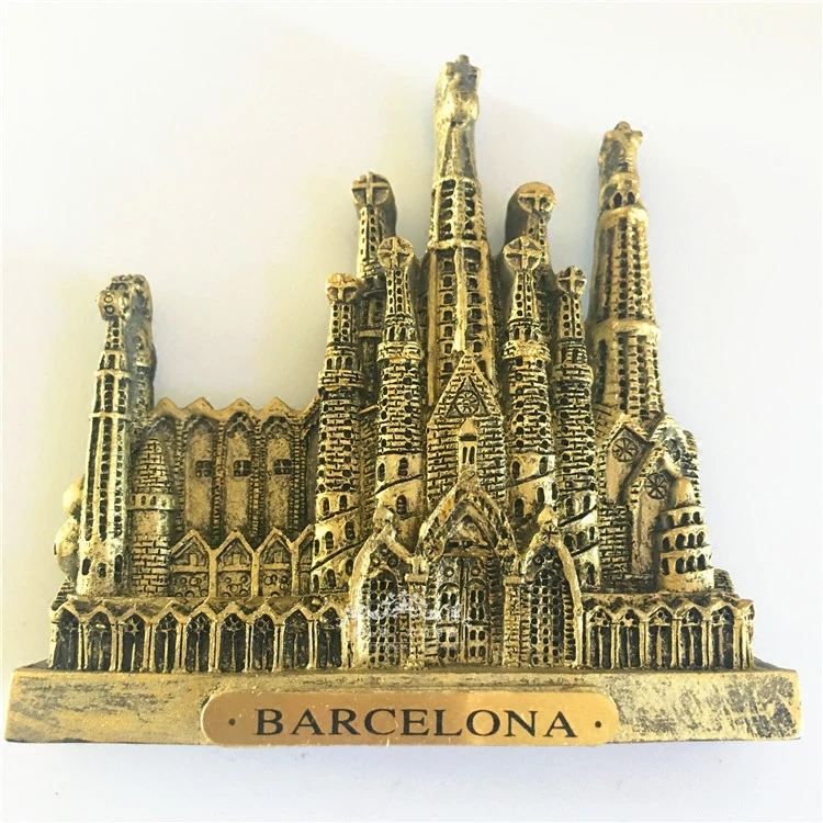 Сувенир в Испании путешествия Барселона ландшафт 3D Магнитные наклейки на