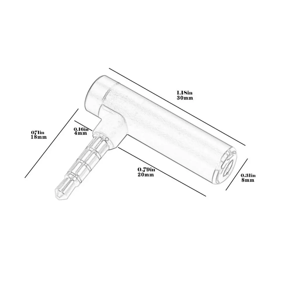 

90 Degree Right Angled 3.5MM Male To Female Audio Converter Adapter Connector L Type Stereo Earphone Microphone Jack Plug