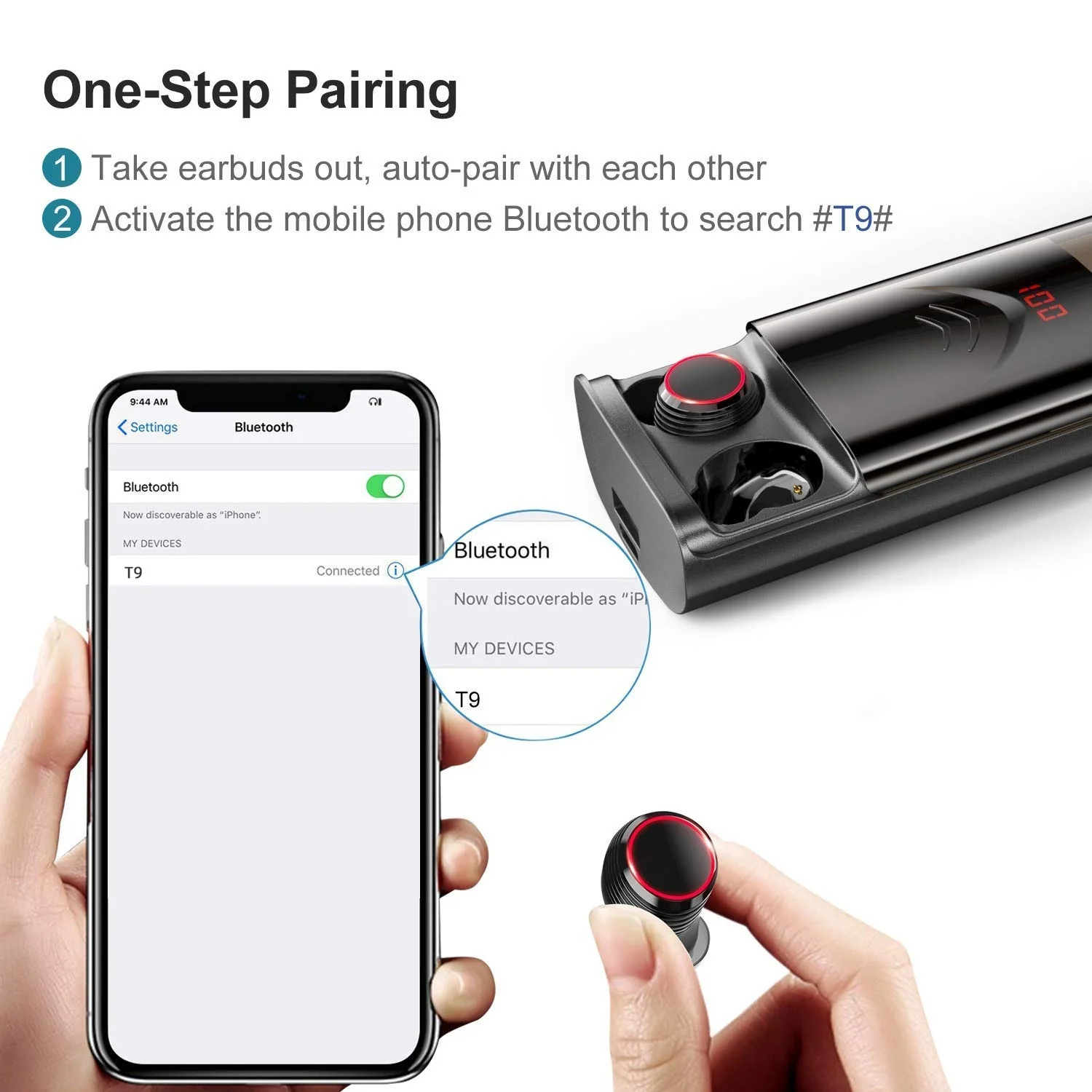 KAYINUO HIFI TWS bluetooth наушники беспроводной светодиодный дисплей 6500 мАч Внешний аккумулятор bluetooth головное зарядное устройство для телефона
