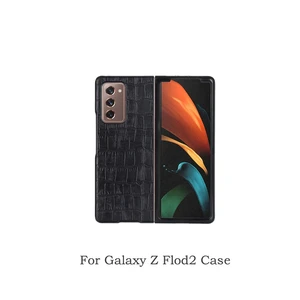 crocodile leather pattern top phone case protection full fit phone case on for for samsung galaxy w21 fold2 5g luxury business free global shipping