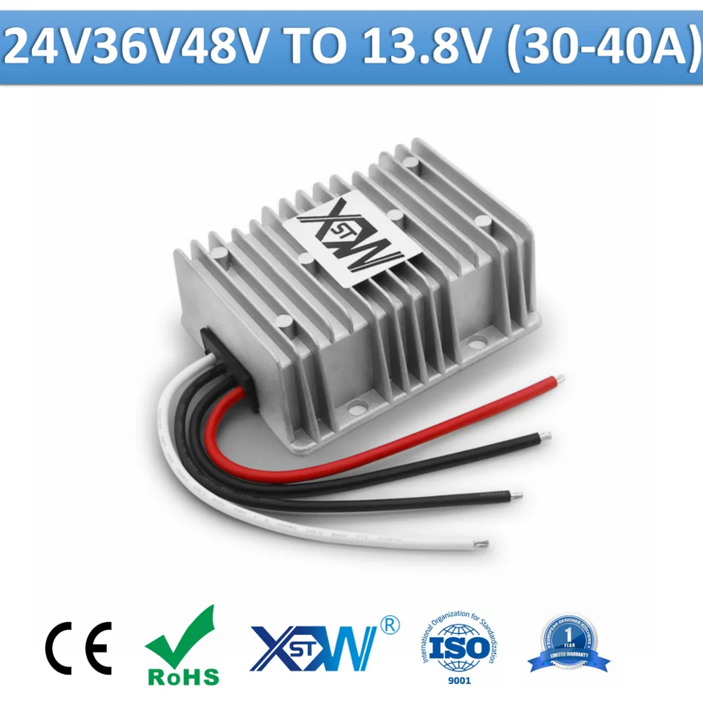 

24V 36V 48V to 13.8V DC DC Converter Aluminum Step Down Buck 13.8 Volt Regulator Voltage Transformer 30A 32A 40A Power Supply