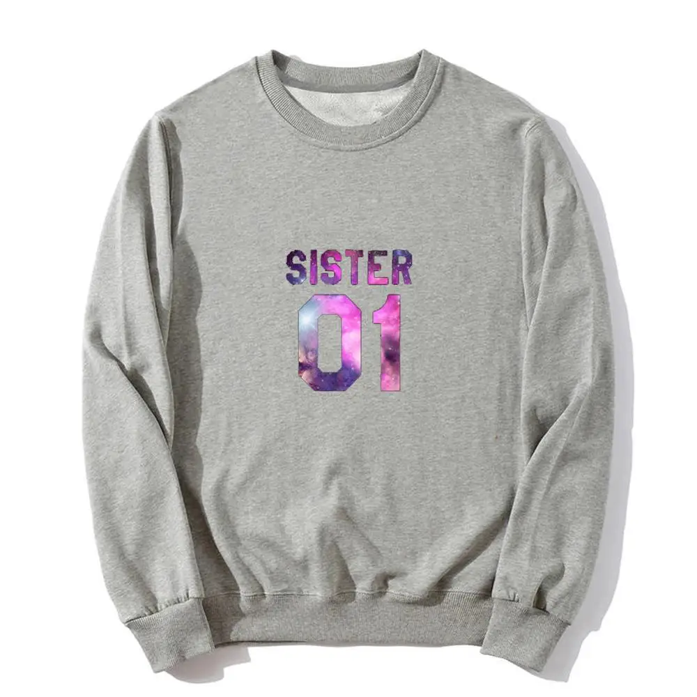 Сестра 01 02 с надписью Best Friends буквенным принтом для женщин Толстовка Джемпер