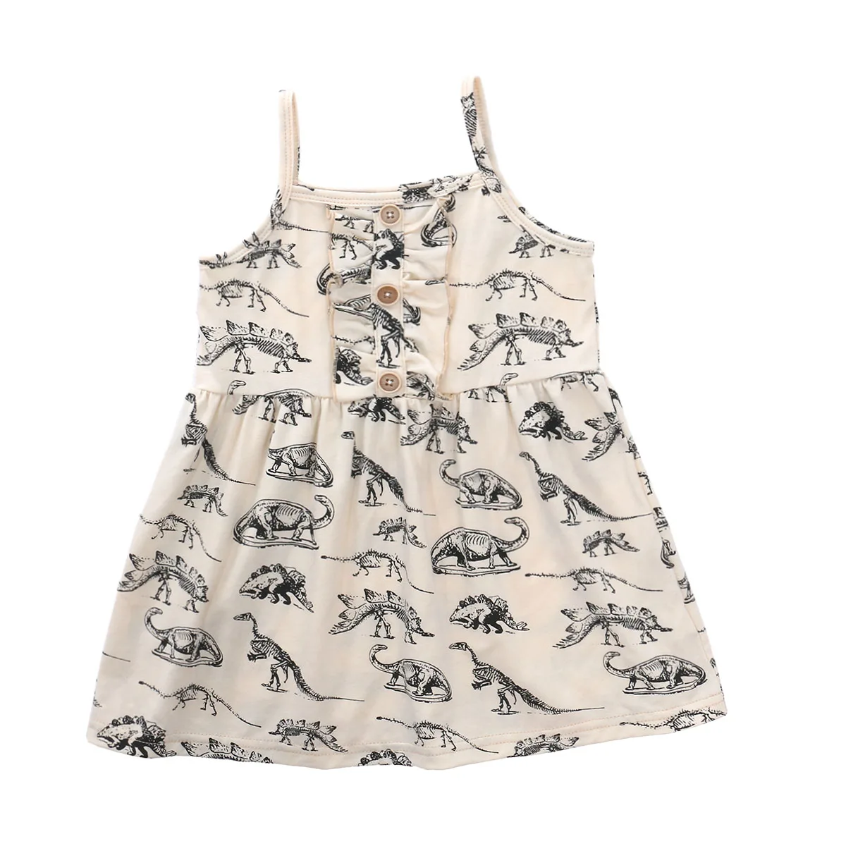 Летние платья для девочек 1-5 лет модное черно-белое платье без рукавов с принтом