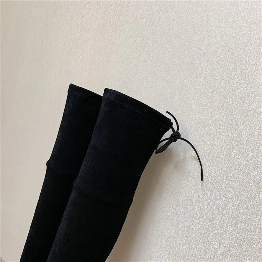 ZJVI/эластичные сапоги выше колена из коровьей замши сезон осень-зима пикантные