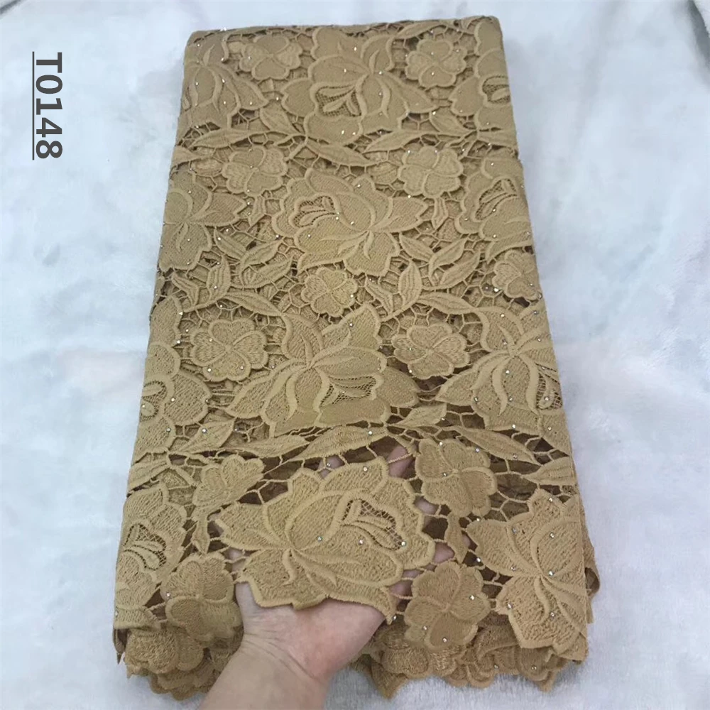 Африканская кружевная ткань Последняя зеленая Водорастворимая для платья с