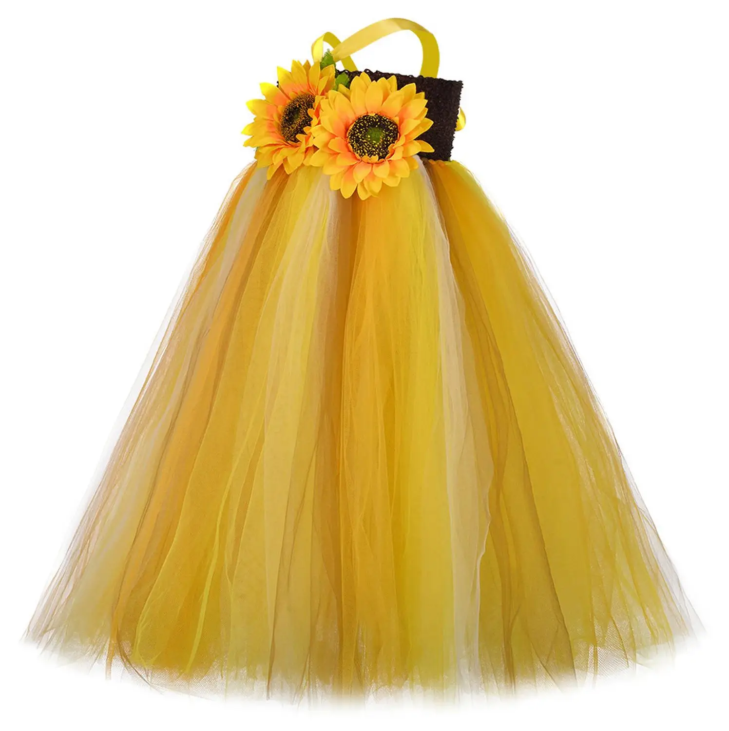 

Halloween Scarecrow Costume for Girls Sunflower Dress Ankle Length Pumpkin Thanksgiving Carnival Tutu Dress Ball Gowns Children
