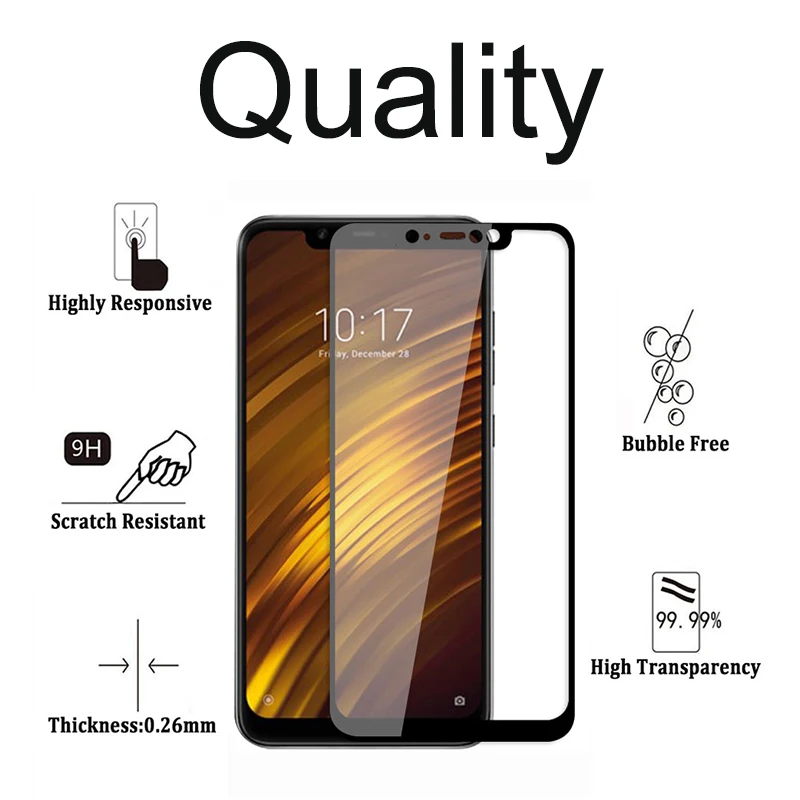 2 шт./лот закаленное стекло для Xiaomi Pocophone F1 Pocofone Mi Poco Phone F 1 Pocof1 Mif1 Защитное