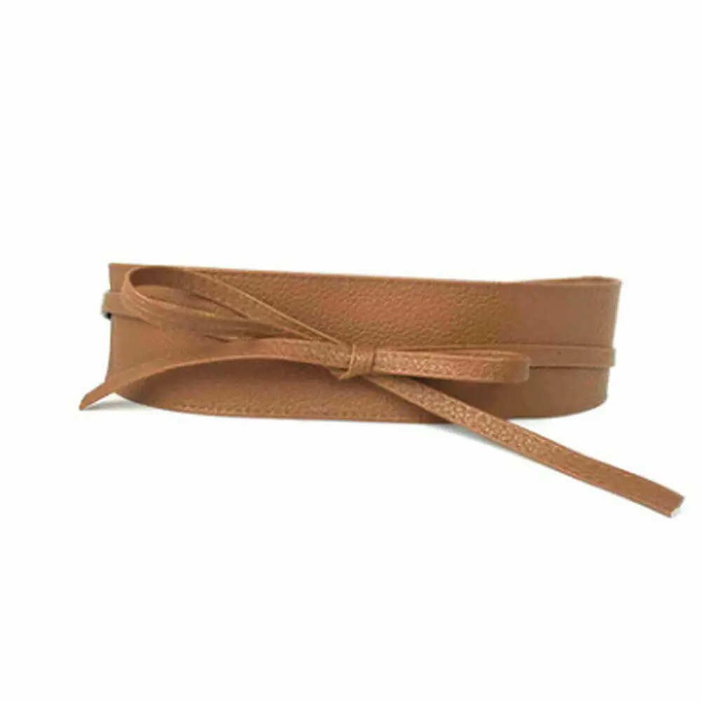 

Sexy Women Lady Stretch Buckle Waist Belt Bow Wide PU Leather Elastic Corset Waistband Belt