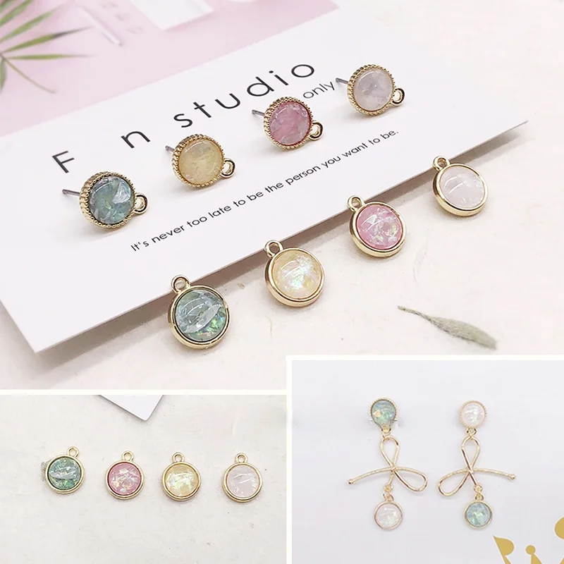 

Built-in broken shell earrings material round pendant diy earrings bracelet accessories handmade accessories