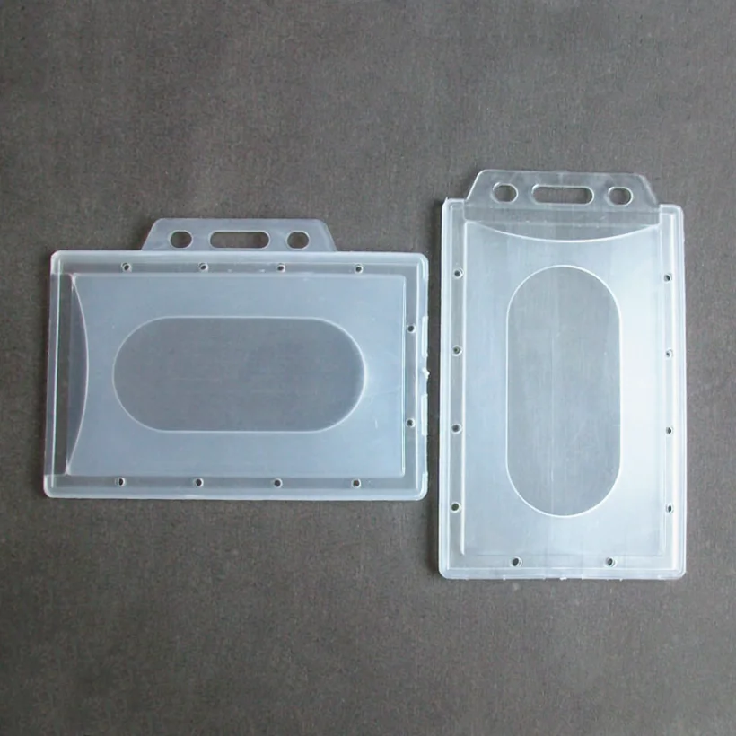 Прозрачный Пластик Вертикальный жесткий ID карты доступа Обложка для кредитных