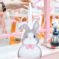 5pcs cute rabbit cardboard paper boxes for cake snack cookie packaging bakery business packaging supplies party favor bags