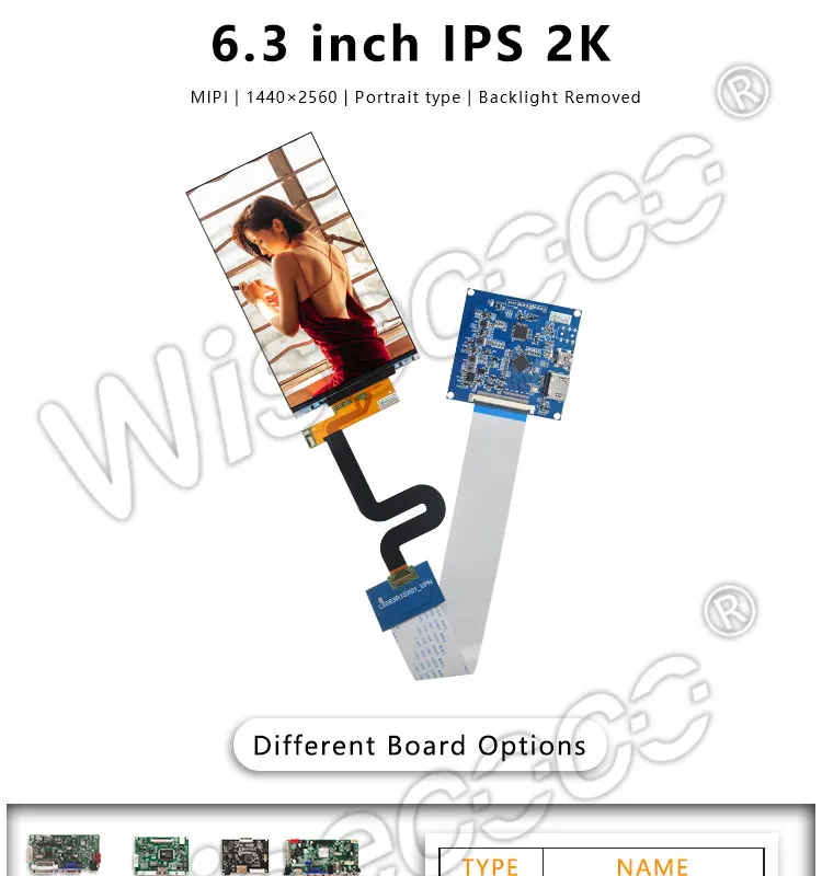 Wisecoco 6,3 дюйма 1440 × 2560 ips LS063R1SX01 ЖК-экран 60 контактов с MIPI HDMI USB драйвер платы удалить подсветку для 3d принтера