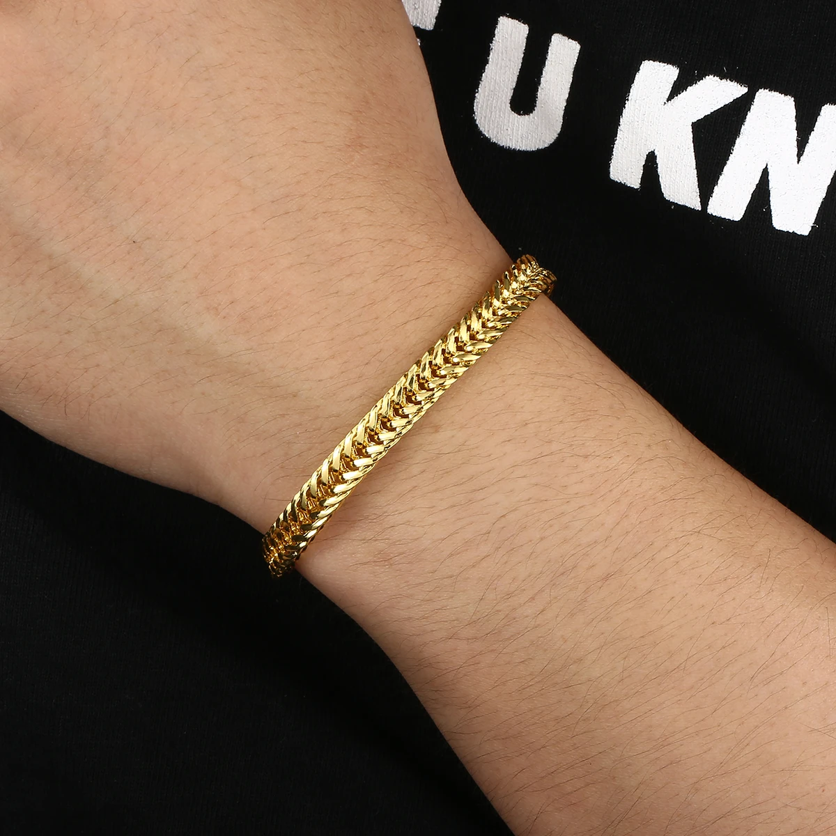 Классический мужской браслет винтажный желтого и золотого цвета браслеты